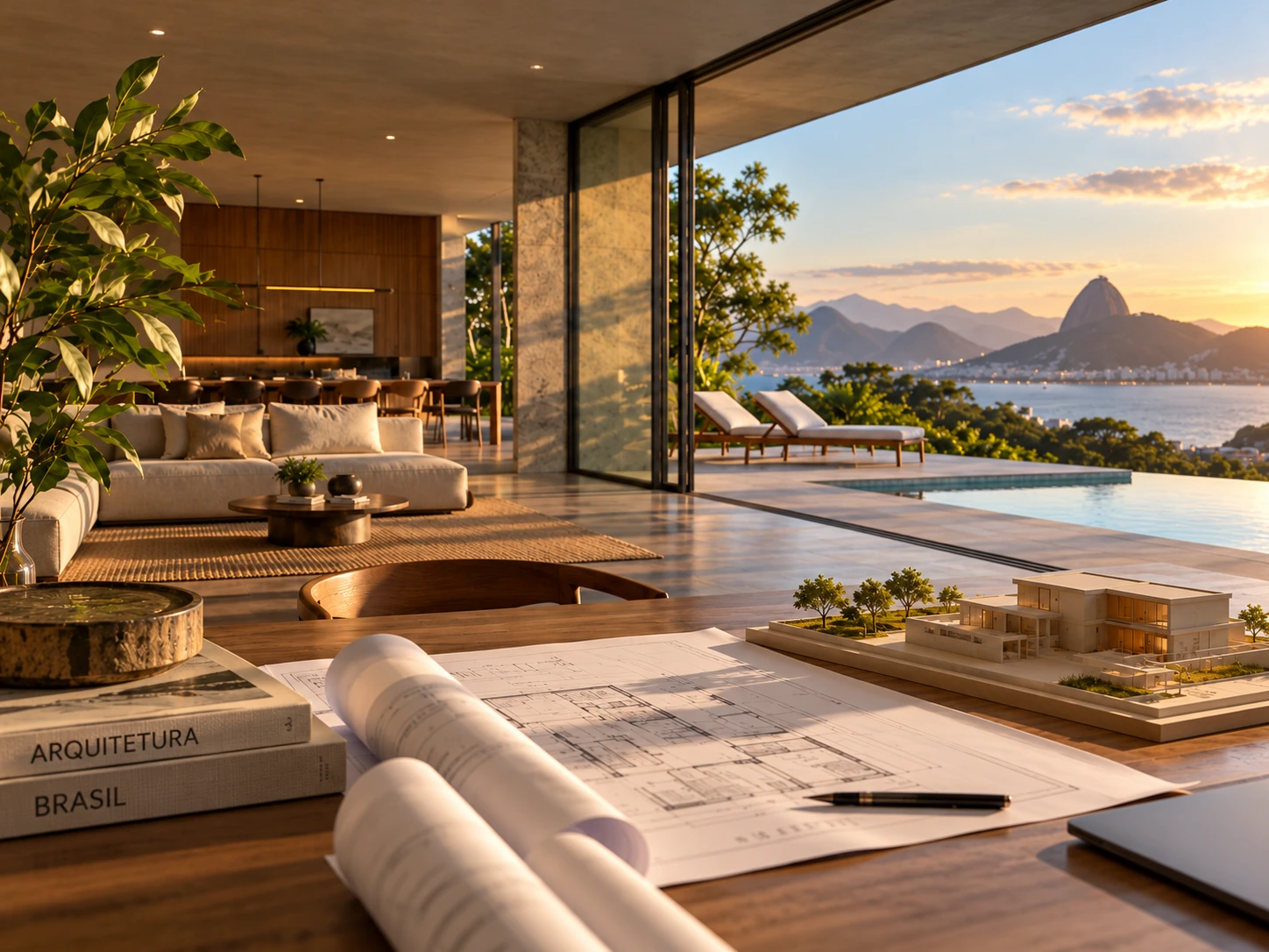 Residência contemporânea com vista panorâmica no projeto Verde Arquitetura